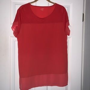 Coral LOFT shirt sleeve blouse